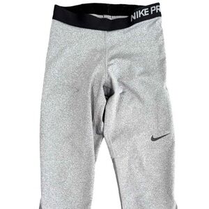 Nike Pro Combat Women's S Capri Leggings work out pants Heather Gray